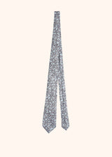 Kiton cravate en soie avec motif fleuri dans les tons bleu ciel poudré pour homme.
