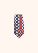 Kiton cravate en soie avec motif géométrique dans les tons bleus pour homme.
