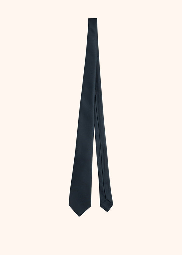 Kiton cravate en soie bleu foncé pour homme.