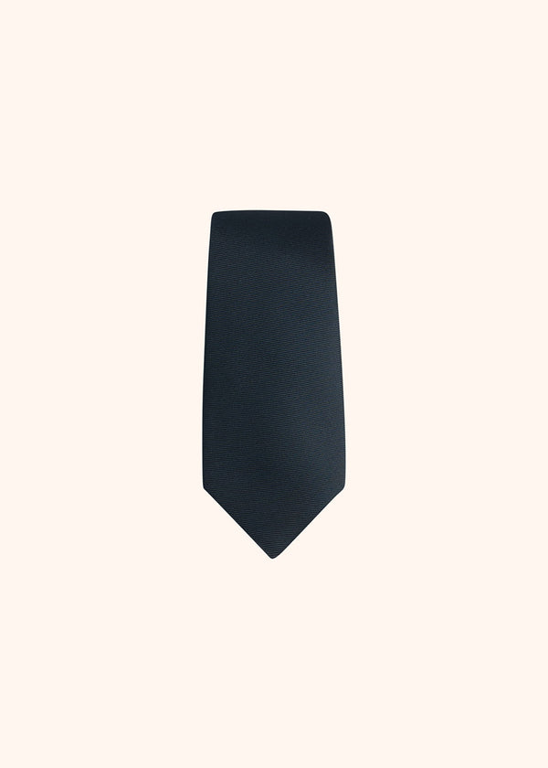 Kiton cravate en soie bleu foncé pour homme.