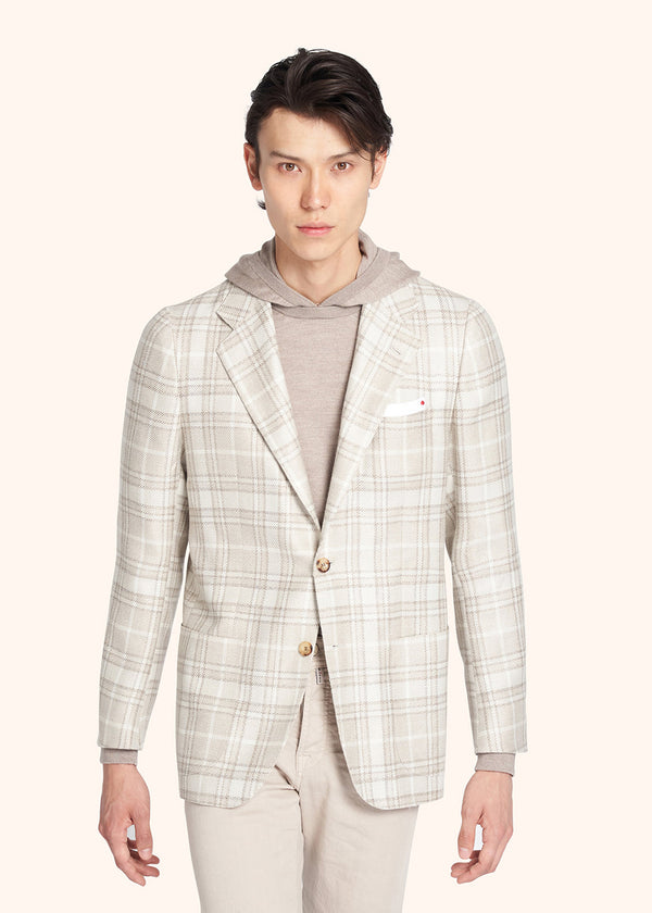 Kiton veste à boutonnage simple avec motif tartan pour homme.
