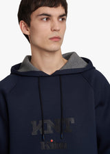 Kiton sweat-shirt à capuche et à manches longues de couleur bleu foncé avec intérieur gris.